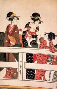 1797-98. Una escena en el puente. Museo Nacional de Tokyo. Japón.