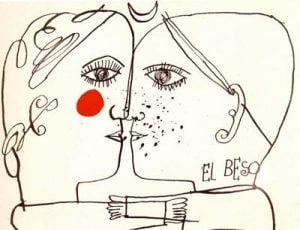 1953-54. El beso. Tinta sobre papel.