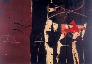 1964. Sin Título. Pintura sobre papel pegado a tabla.