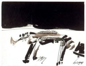 1969. Animal en el desierto. Dibujo sobre papel.