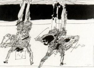 1971. Serie Mussolini. Dibujo sobre papel .4.