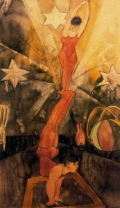 1917. Acróbatas. Acuarela.