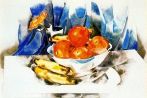 1925. Cuenco de naranjas. Acuarela.