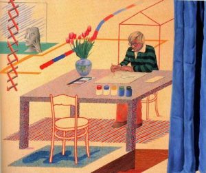 1977. Autorretrato con azul.