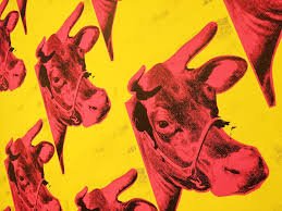 Papel de empapelar con vacas de Warhol para milartienda.com
